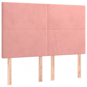 Cabeceros 4 unidades terciopelo rosa 72x5x78/88 cm H