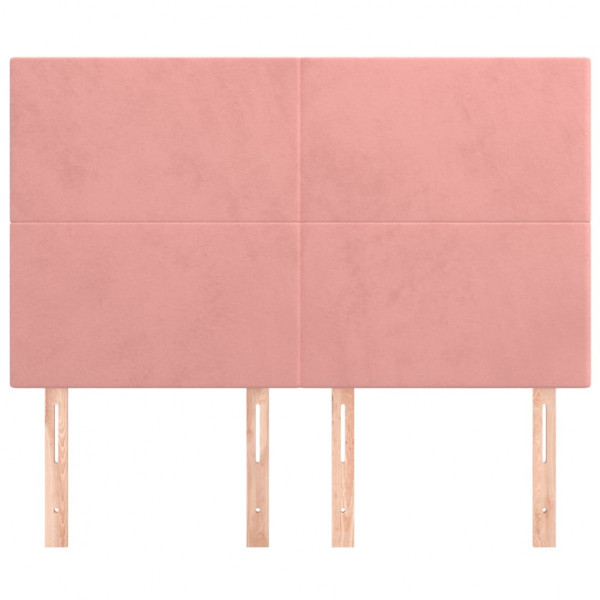 Cabeceros 4 unidades terciopelo rosa 72x5x78/88 cm M 3