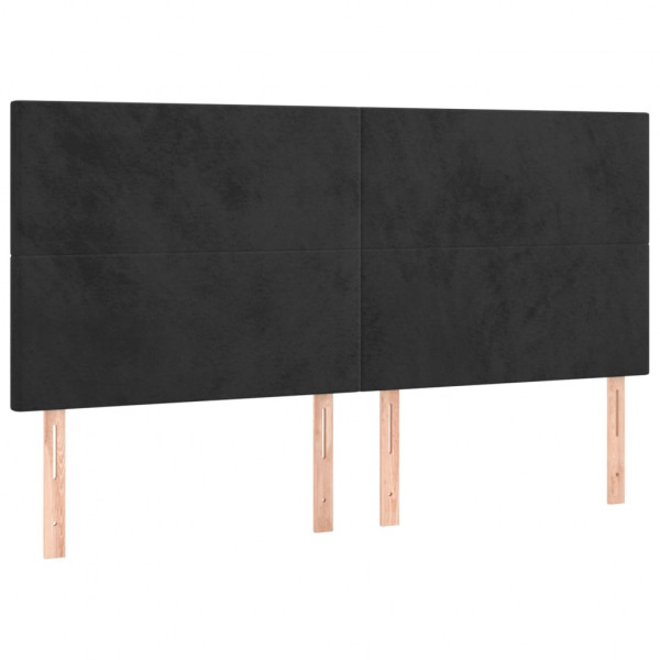 Cabeceros 4 unidades de terciopelo negro 80x5x78/88 cm M 2
