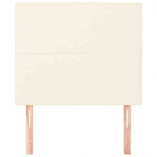 Cabeceira de cama 2 pcs couro artificial 90x5x78/88 cm creme M 3