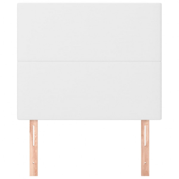 Cabeceira de cama 2 pcs couro artificial 100x5x78/88 cm branco M 3