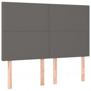 Cabeceros 4 unidades cuero sintético gris 72x5x78/88 cm H