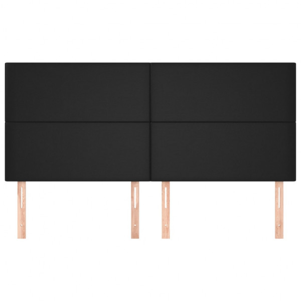 Cabeceros 4 unidades de cuero sintético negro 100x5x78/88 cm M 3