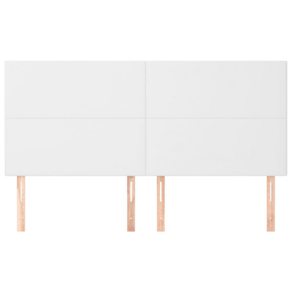 Cabeceira de cama 4 pcs couro artificial 100x5x78/88 cm branco M 3