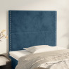 Cabeceira de cama 2 pcs veludo 100x5x78/88 cm azul-escuro 1