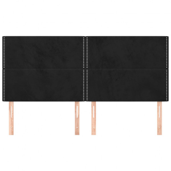 Cabeceira de cama 4 pcs veludo 80x5x78/88 cm preto M 3