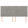 Cabeceira de cama 4 pcs veludo 100x5x78/88 cm cinzento-claro 3