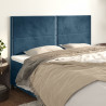 Cabeceira de cama 4 pcs veludo 100x5x78/88 cm azul-escuro 1
