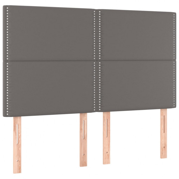 Cabeceros 4 unidades cuero sintético gris 72x5x78/88 cm M 2