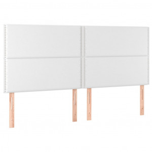 Cabeceros 4 unidades de cuero sintético blanco 90x5x78/88 cm H