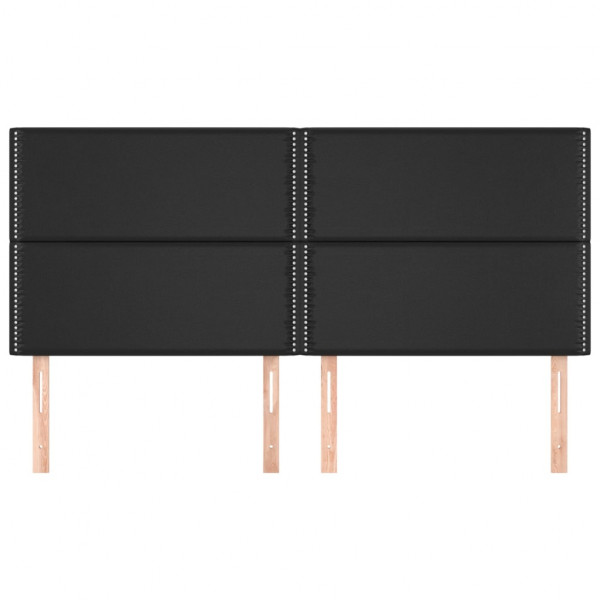 Cabeceros 4 unidades de cuero sintético negro 100x5x78/88 cm M 3