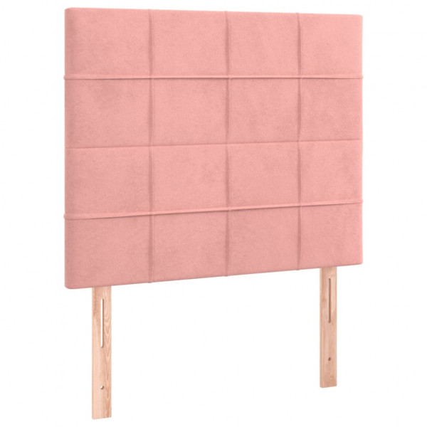 Cabeceira de cama 2 pcs veludo 80x5x78/88 cm rosa M 2