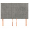 Cabeceira de cama 4 pcs veludo 72x5x78/88 cm cinzento-claro 3
