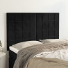 Cabeceira de cama 4 pcs veludo 72x5x78/88 cm preto 1
