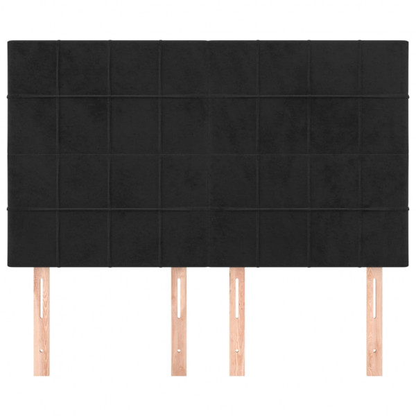 Cabeceros 4 unidades terciopelo negro 72x5x78/88 cm M 3