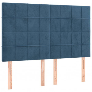 Cabeceros 4 unidades terciopelo azul oscuro 72x5x78/88 cm H