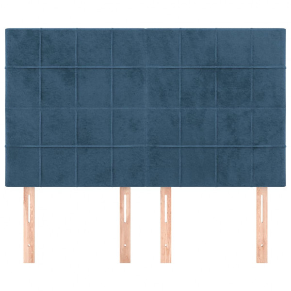 Cabeceira de cama 4 pcs veludo 72x5x78/88 cm azul-escuro M 3