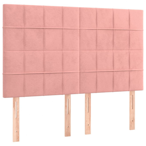 Cabeceros 4 unidades terciopelo rosa 72x5x78/88 cm M 2