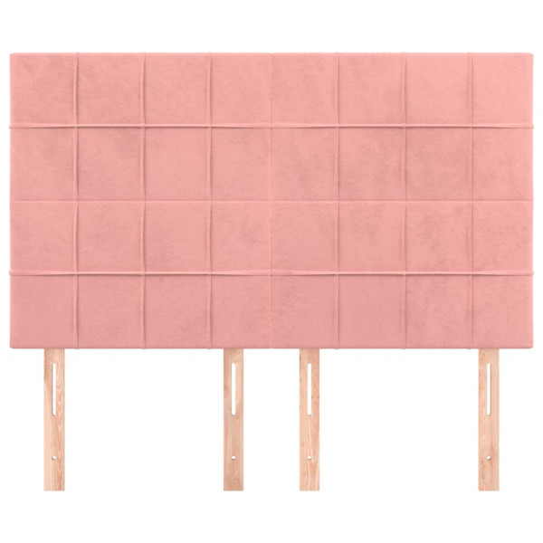 Cabeceros 4 unidades terciopelo rosa 72x5x78/88 cm M 3