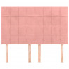 Cabeceros 4 unidades terciopelo rosa 72x5x78/88 cm 3
