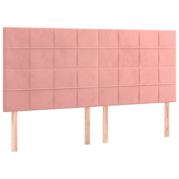 Cabeceros 4 unidades de terciopelo rosa 80x5x78/88 cm M 2