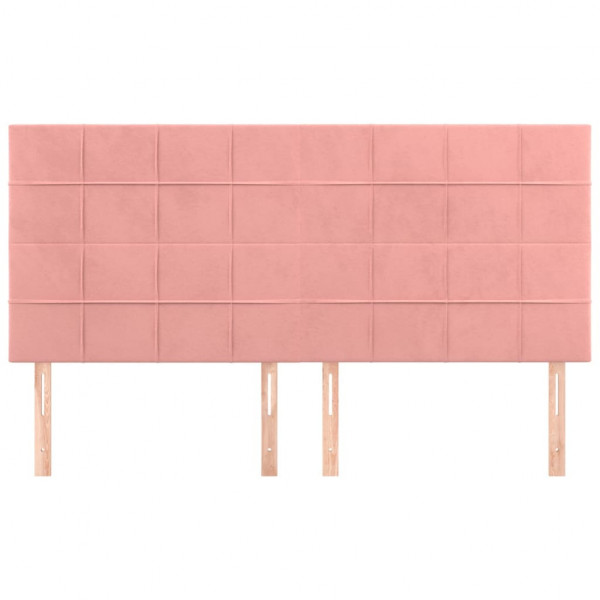 Cabeceros 4 unidades de terciopelo rosa 80x5x78/88 cm M 3
