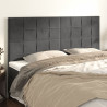 Cabeceira de cama 4 pcs veludo 90x5x78/88 cm cinzento-escuro 1