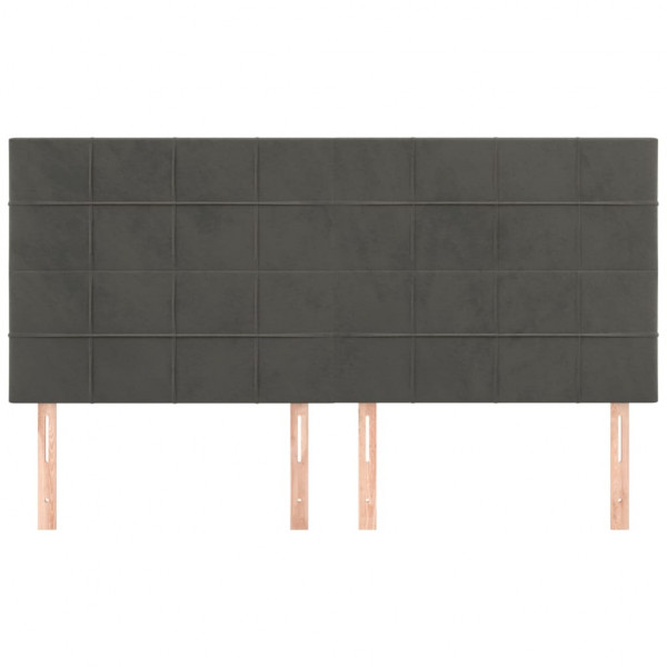 Cabeceros 4 unidades de terciopelo gris oscuro 90x5x78/88 cm M 3