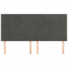 Cabeceira de cama 4 pcs veludo 90x5x78/88 cm cinzento-escuro 3