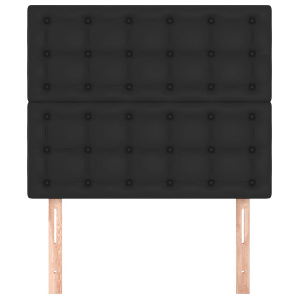 Cabeceros 2 unidades de cuero sintético negro 100x5x78/88 cm M 3