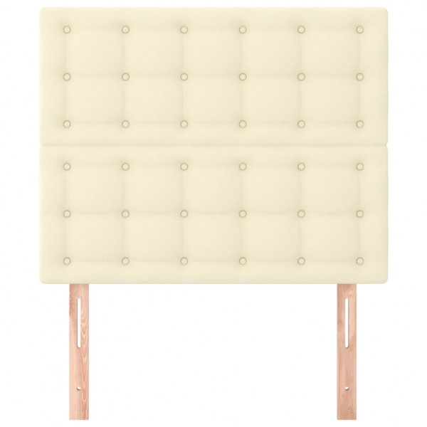 Cabeceira de cama 2 pcs couro artificial 100x5x78/88 cm creme M 3