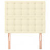 Cabeceira de cama 2 pcs couro artificial 100x5x78/88 cm creme 3