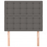 Cabeceira de cama 2 pcs couro artificial 100x5x78/88cm cinzento 3