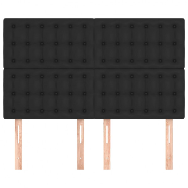 Cabeceira de cama 4 pcs couro artificial 72x5x78/88 cm preto M 3