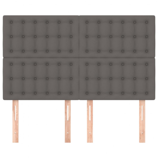 Cabeceira de cama 4 pcs couro artificial 72x5x78/88 cm cinzento M 3