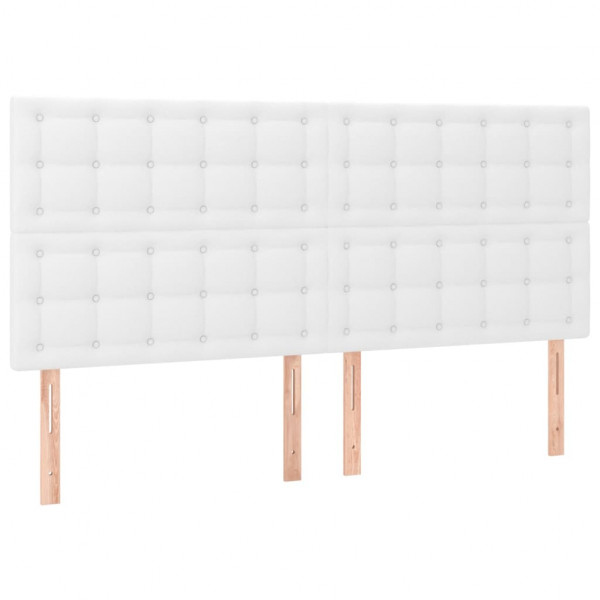 Cabeceros 4 unidades de cuero sintético blanco 100x5x78/88 cm M 2