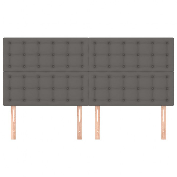 Cabeceros 4 unidades de cuero sintético gris 100x5x78/88 cm M 3