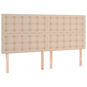 Cabeceros 4 unidades cuero sintético capuchino 100x5x78/88 cm H