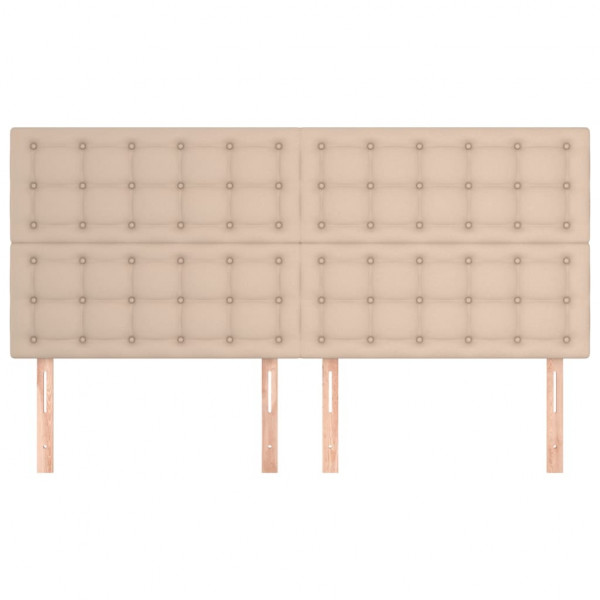 Cabeceira cama 4 pcs couro artificial 100x5x78/88 cm cappuccino M 3