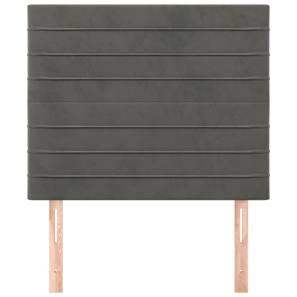 Cabeceira de cama 2 pcs veludo 100x5x78/88 cm cinzento-escuro M 3