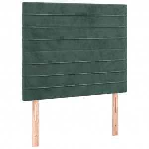 Cabeceira de cama 2 pcs veludo 100x5x78/88 cm verde-escuro H
