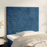 Cabeceira de cama 2 pcs veludo 100x5x78/88 cm azul-escuro 1