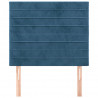 Cabeceira de cama 2 pcs veludo 100x5x78/88 cm azul-escuro 3