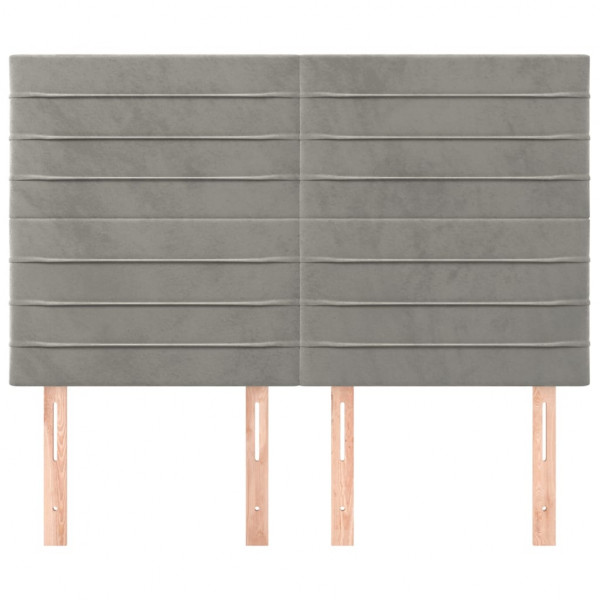 Cabeceros 4 unidades terciopelo gris claro 72x5x78/88 cm M 3