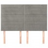 Cabeceira de cama 4 pcs veludo 72x5x78/88 cm cinzento-claro 3