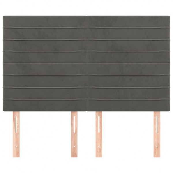 Cabeceira de cama 4 pcs veludo 72x5x78/88 cm cinzento-escuro M 3