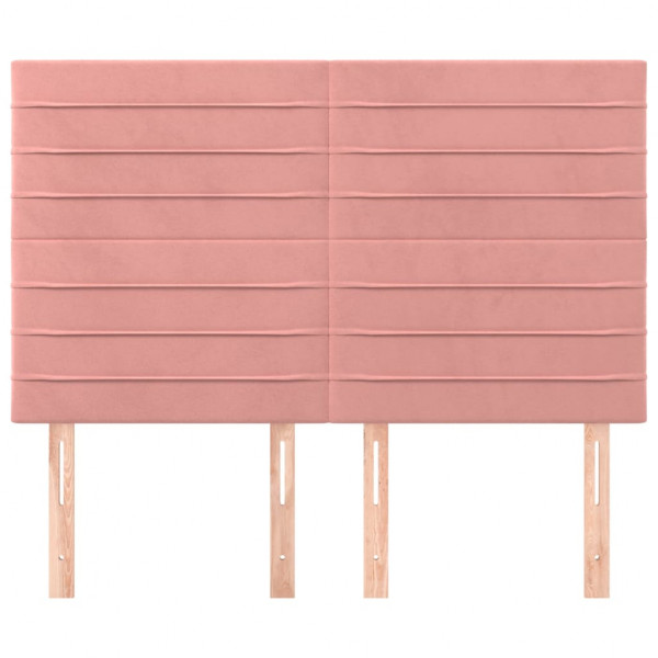 Cabeceira de cama 4 pcs veludo 72x5x78/88 cm rosa M 3