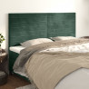 Cabeceira de cama 4 pcs veludo 100x5x78/88 cm verde-escuro 1