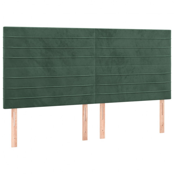 Cabeceros 4 unidades de terciopelo verde oscuro 100x5x78/88 cm M 2
