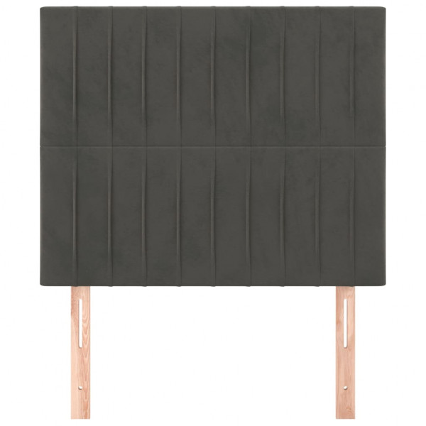 Cabeceros 2 unidades de terciopelo gris oscuro 100x5x78/88 cm M 3